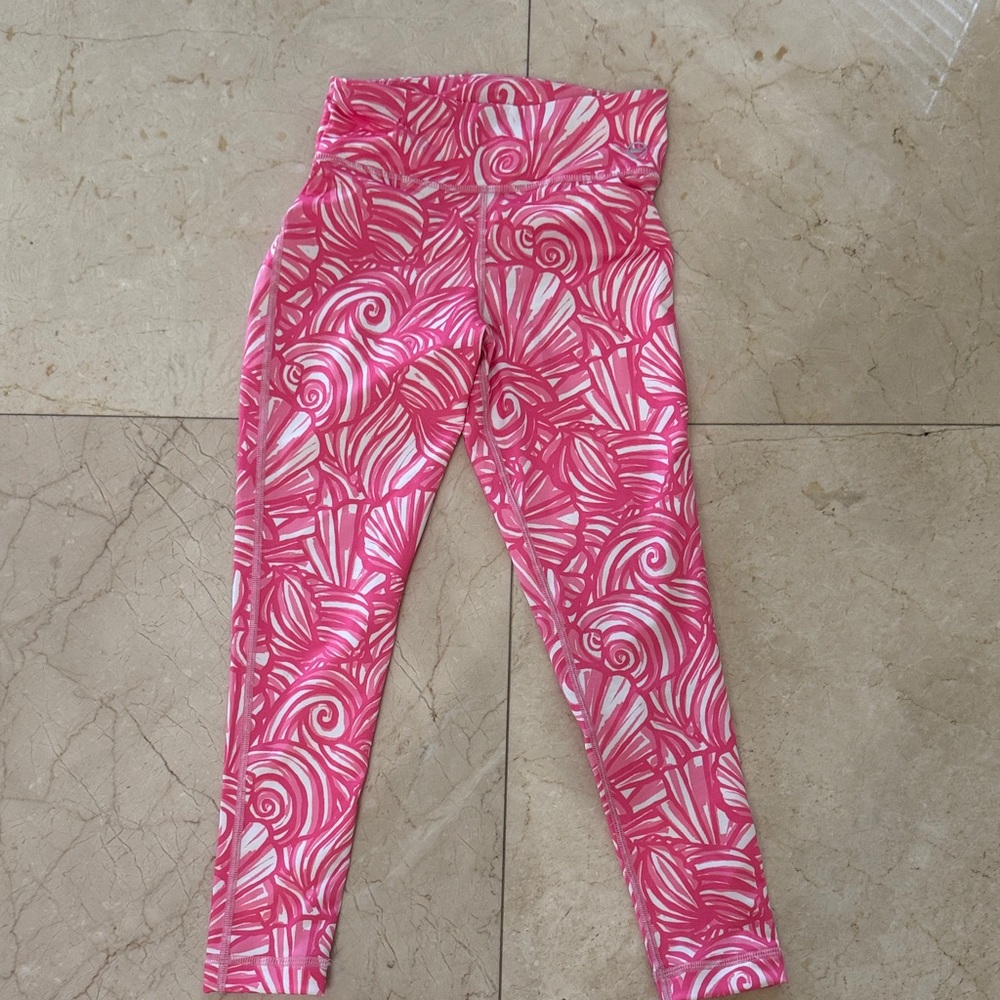 Vineyard Vines Pink and White Swirl Leggings